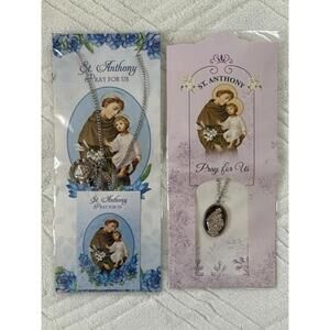 Pray for Us St Anthony Necklace Chain & Charm NEW Franciscan Friars of Atonement